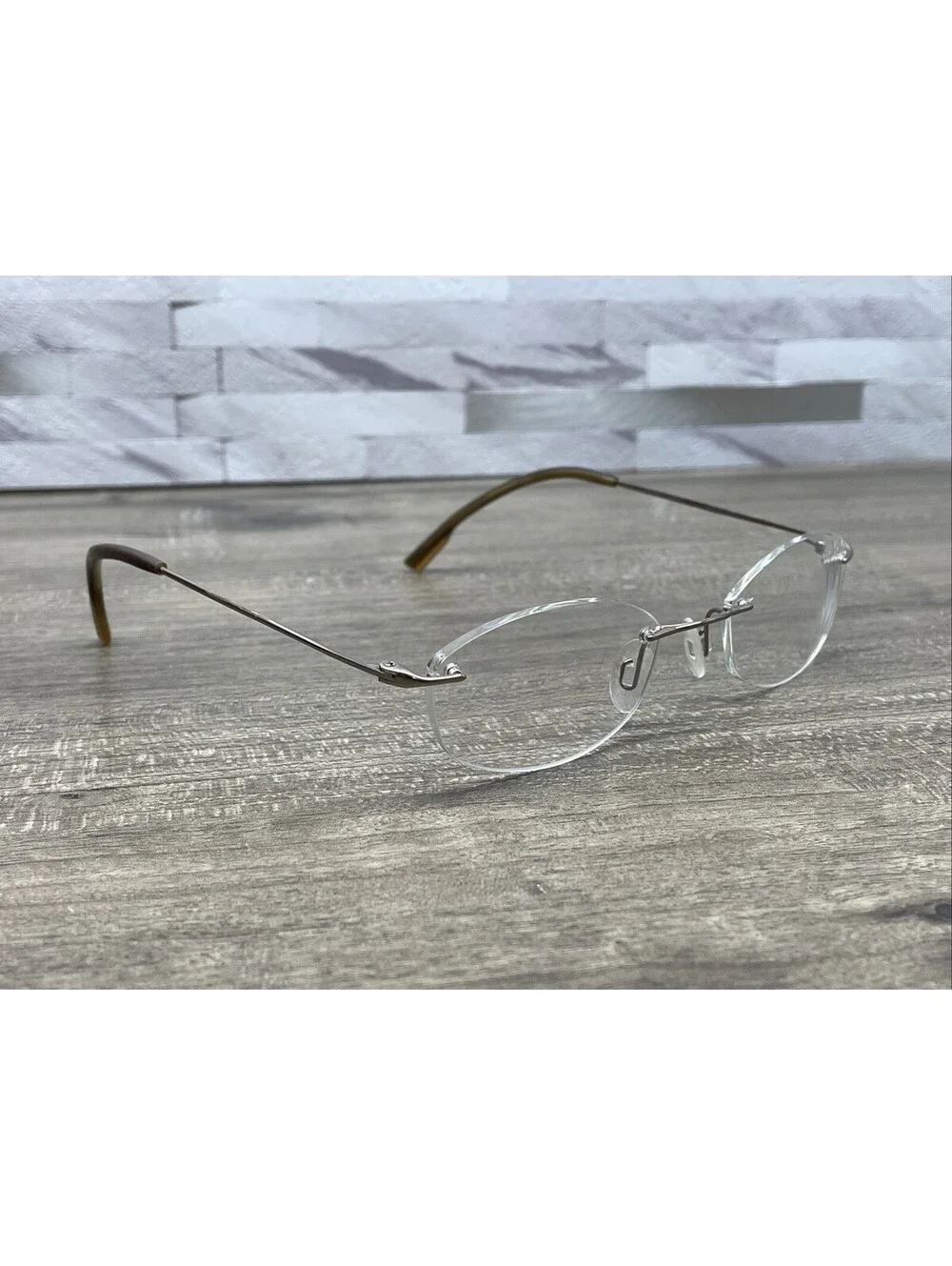 Calvin Klein 635 43 Eyeglasses Frames Silver Rimless Rim 48[]19-140 Frames Only